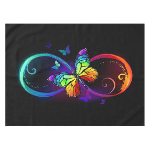 Lebhafte Unendlichkeit mit Regenbogenschmetterling Tischdecke