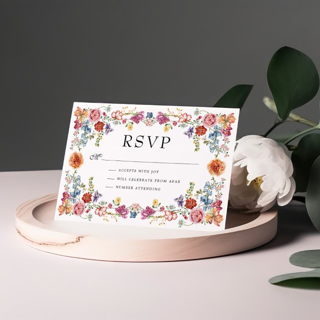 Lebhafte Viktorianisch Garden Blume Hochzeit RSVP Karte (Von Creator hochgeladen)
