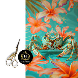 Lebhafte Vintage Blumenkrebse Seidenpapier