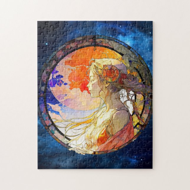 Lebhafte Wasserfarbe des Girl Jigsaw Puzzle (Vertikal)