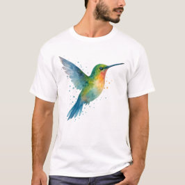 Lebhafte Wasserfarbe Hummingbird im Flug T-Shirt