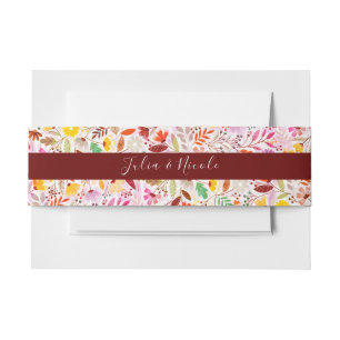 Lebhafte Wasserfarben Sommer-Tulip-Blume Hochzeit Einladungsbanderole