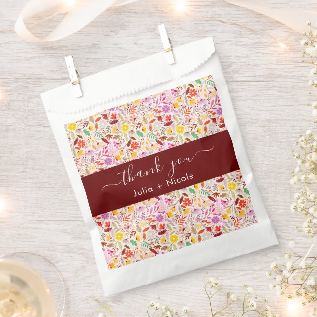 Lebhafte Wasserfarben Sommer-Tulip-Blume Hochzeit Geschenktütchen (Ausgeschnitten)