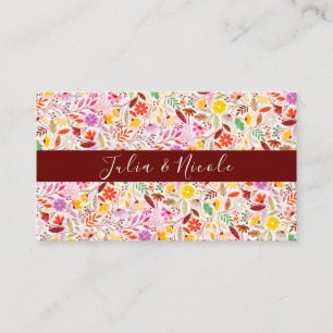 Lebhafte Wasserfarben Sommer-Tulip-Blume Hochzeit Platzkarte