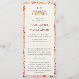 Lebhafte Wasserfarben Sommer-Tulip-Blume Hochzeit Programm