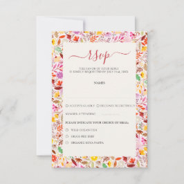 Lebhafte Wasserfarben Sommer-Tulip-Blume Hochzeit RSVP Karte