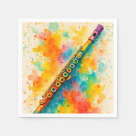 Lebhafte Wasserfarbenflute Serviette