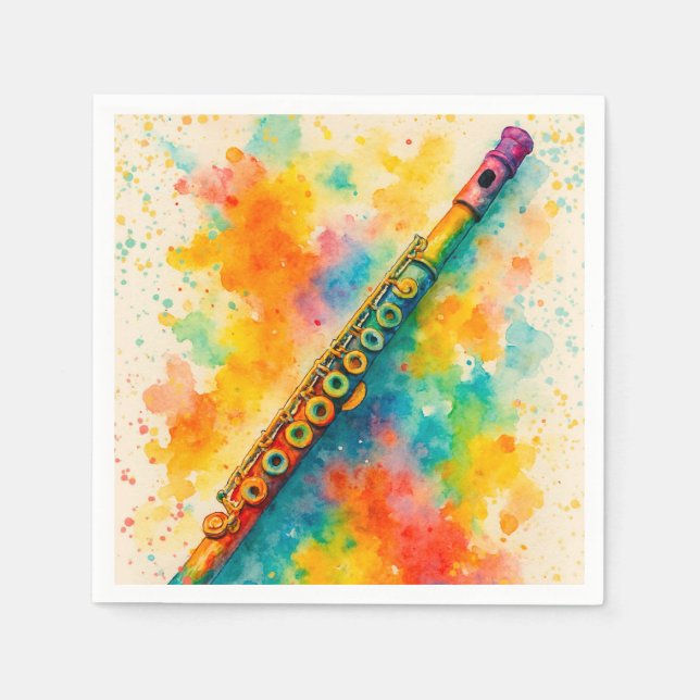 Lebhafte Wasserfarbenflute Serviette (Vorderseite)
