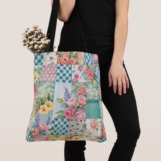 Lebhafte Watercolor Spring Floral Patchwork Samles (Von Nahem)