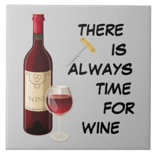 Lebhafte Weinflasche und -glas Fliese