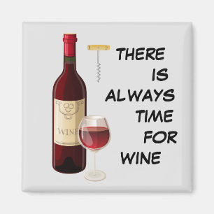 Lebhafte Weinflasche und -glas Magnet