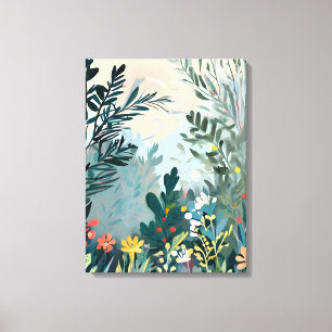 Lebhafte Wiese - Blumenlandschaft Kunst Leinwanddruck