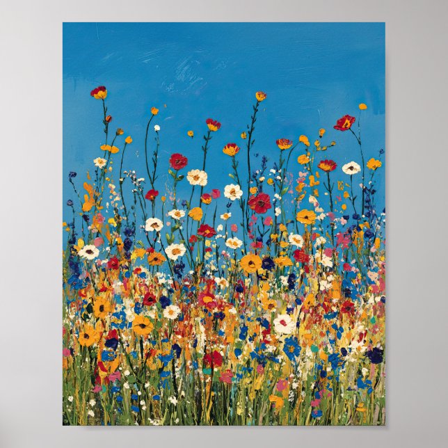 Lebhafte Wildblume-Außenposter-Mauer Poster (Vorne)
