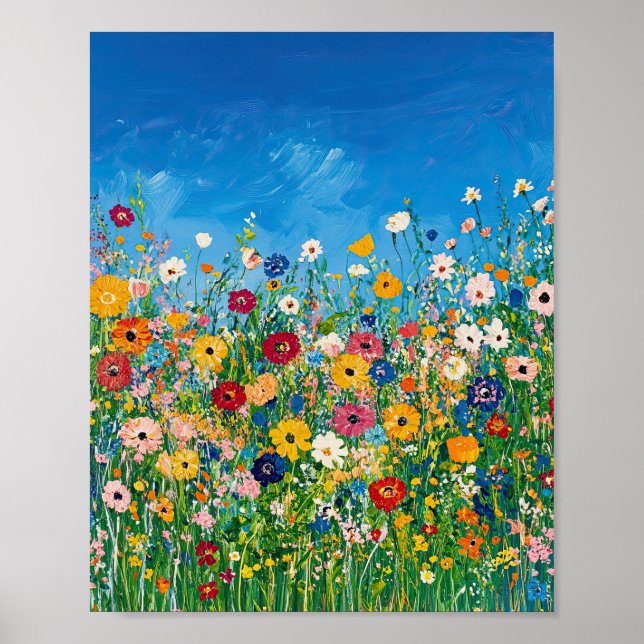 Lebhafte Wildblume-Außenposter-Mauer Poster (Vorne)