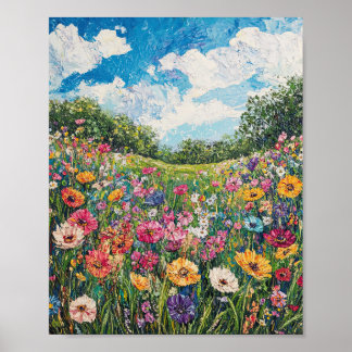 Lebhafte Wildblume-Außenposter-Mauer Poster