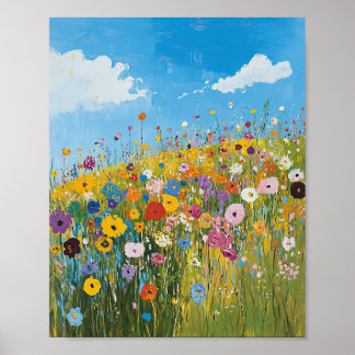 Lebhafte Wildblume-Außenposter-Mauer Poster