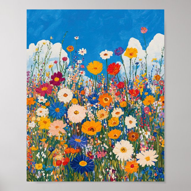 Lebhafte Wildblume-Außenposter-Mauer Poster (Vorne)