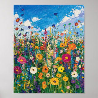 Lebhafte Wildblume-Außenposter-Mauer Poster