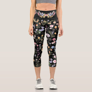 Lebhafte Wildblume Fiesta Der farbenfrohe Frühling Capri Leggings