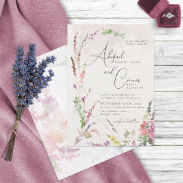 Lebhafte Wildblumen rosa violett gelb Einladung