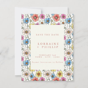 Lebhafte wilde Blume - nahtlose Trauung Save The Date