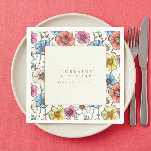 Lebhafte wilde Blume Serviette