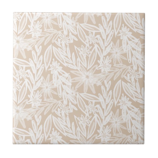 Lebhafte Wildnis der Gartenblüten Fliese (Vorderseite)