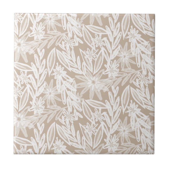 Lebhafte Wildnis der Gartenblüten Fliese (Vorderseite)