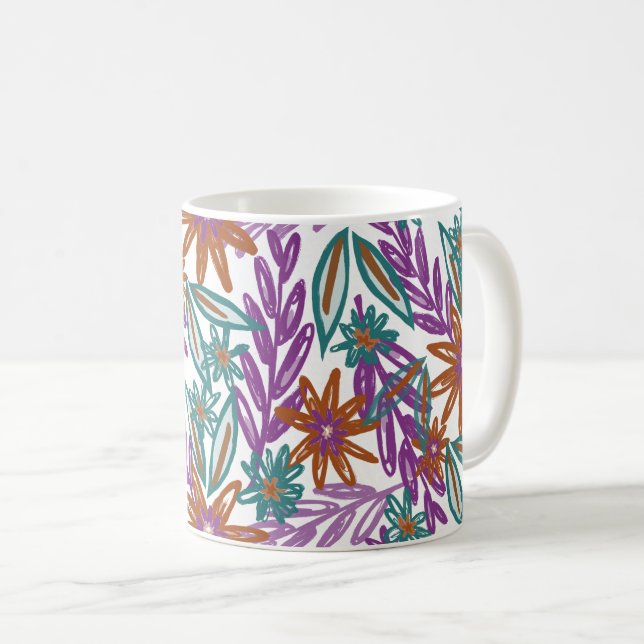 Lebhafte Wildnis der Gartenblüten Kaffeetasse (VorderseiteRechts)