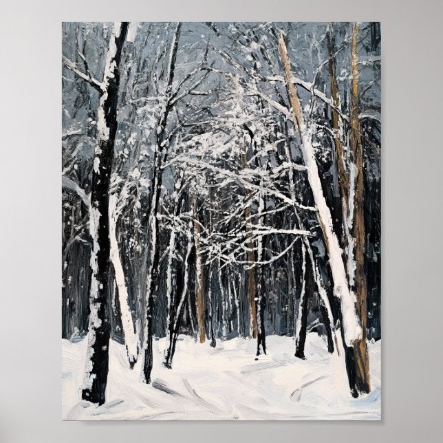 Lebhafte Winterlandschaft Schneewald - Weltkulture Poster (Vorne)