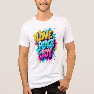 Lebhafte Worte: Liebe, Frieden und Freude Tri-Blend Shirt