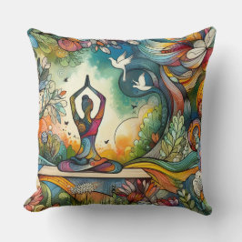 Lebhafte Yoga Serenity Groß Kissen