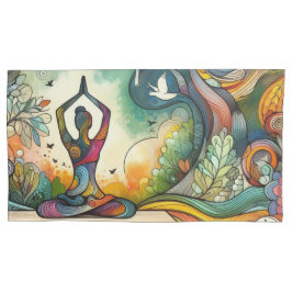 Lebhafte Yoga-Stille Paare King Size Kissenbezug