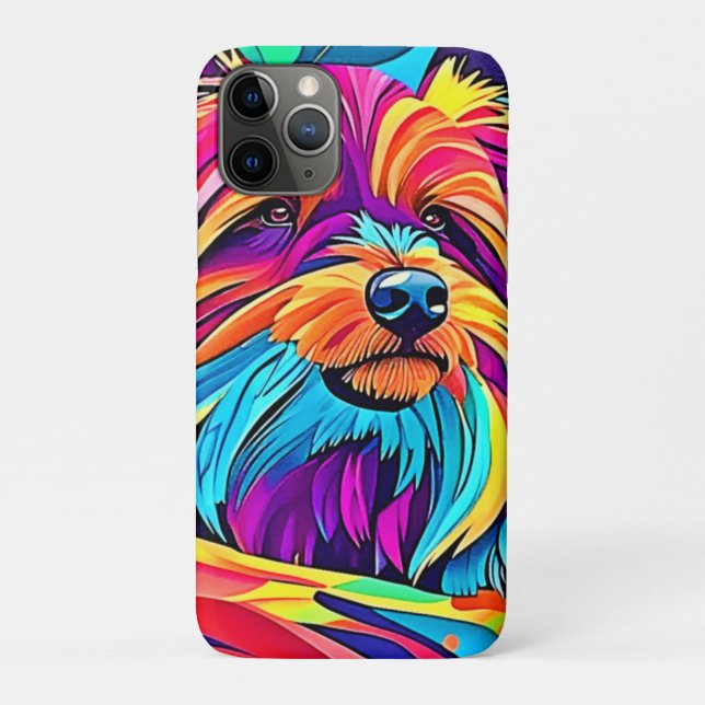 Lebhafte Yorkie Pop Art Case-Mate iPhone Hülle (Rückseite)