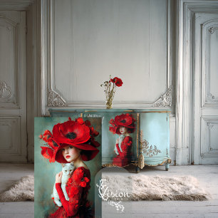 Lebhafte Zuneigungen Poppies Portrait & Cat Seidenpapier