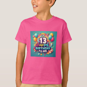Lebhafter 13. Geburtstag mit farbenfrohen Zahlenju T-Shirt