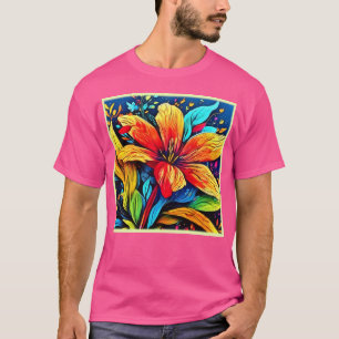 Lebhafter Abstrakter Blütenburst T-Shirt