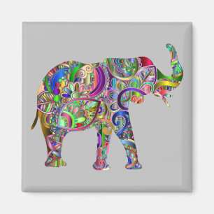Lebhafter Abstrakter Elefant Magnet