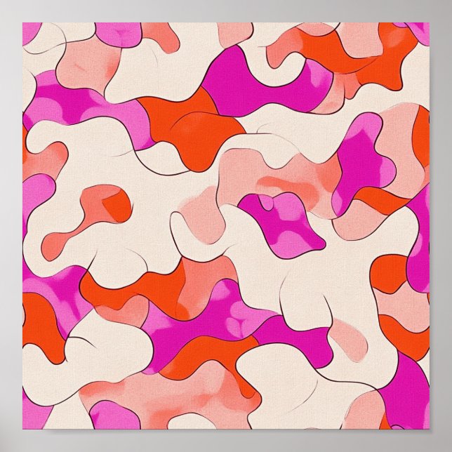 Lebhafter Abstrakter Fluss Poster (Vorne)