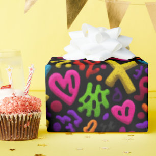 Lebhafter Abstrakter Pop Kunst Nahtloses Muster Geschenkpapier