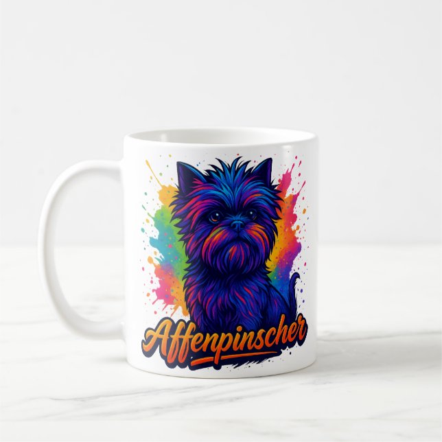 Lebhafter Affenpinscher Pop Kunstmuseum Monte San  Kaffeetasse (Links)