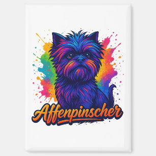 Lebhafter Affenpinscher Pop Kunstmuseum Monte San Magnet