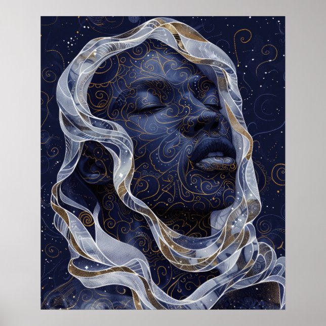 Lebhafter Afrikanischer Amerikaner in komplizierte Poster (Vorne)