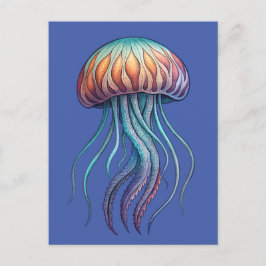 Lebhafter Aqua Sea Jelly Fish Postkarte