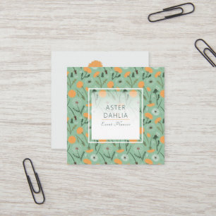 Lebhafter Aquamariner Orangenkronleuchter mit Toss Quadratische Visitenkarte