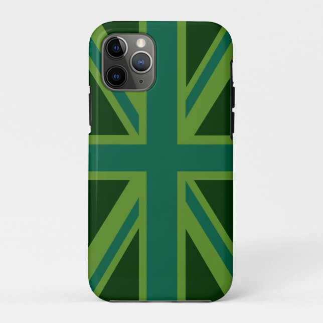 Lebhafter Aquamariner Union Jack Case-Mate iPhone Hülle (Rückseite)