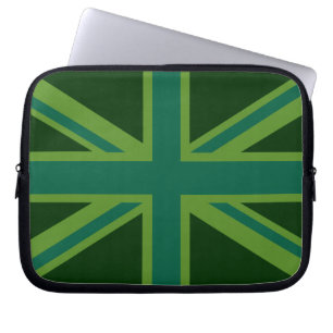 Lebhafter Aquamariner Union Jack Laptopschutzhülle