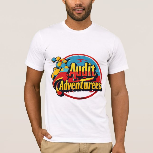 Lebhafter Audit Adventures Typografy T - Shirt (Vorderseite)