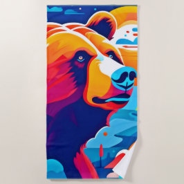 Lebhafter Bär, Moonlit-Szene Strandtuch