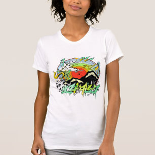 Lebhafter Berg Vinyl Graffiti T - Shirt